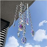 H&D HYALINE & DORA Chandelier Wind Chimes AB Coating Crystal Prisms Hanging Suncatcher Pendant Home Decor Gifts
