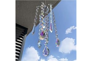 H&D HYALINE & DORA Chandelier Wind Chimes AB Coating Crystal Prisms Hanging Suncatcher Pendant Home Decor Gifts
