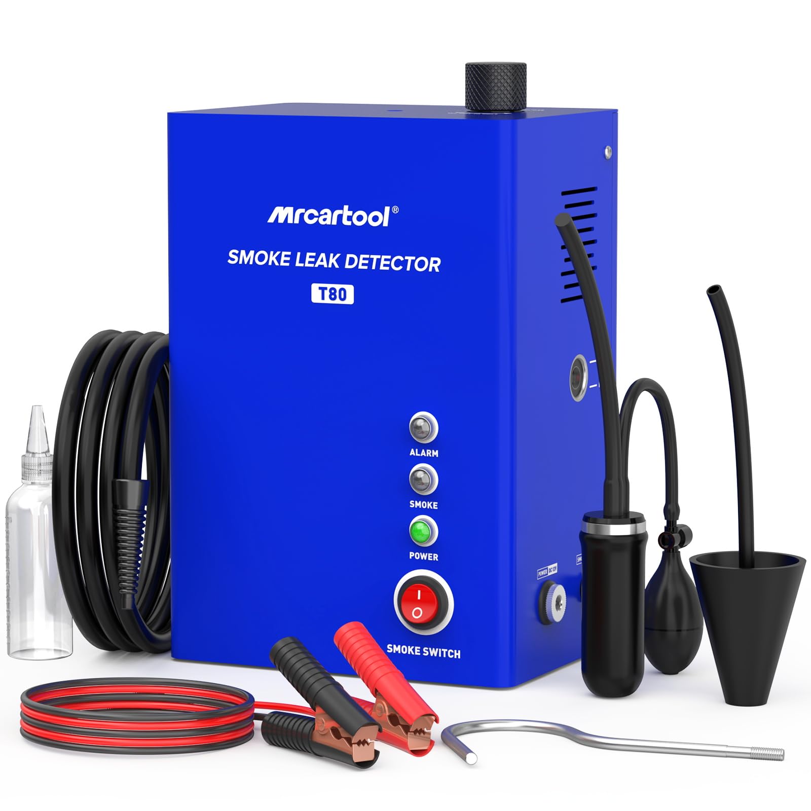 PARAOUTIL Smoke Tester for Car 12V DC Smoke Machine Automotive with Built-in Air Pump EVAP Vacuum Pipeline Fuel Leakage Detector Smoke for Car, Motorcycle, Boat