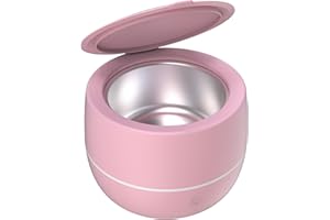 ARGOMAX Ultrasonic Retainer Cleaner for Dentures: 24W 200ml Portable Ultrasonic Cleaner Machine for All Dental Aligner, Braces, Mouth Guards, Toothbrush Head, Shaver Head, Jewelry - Pink+White.