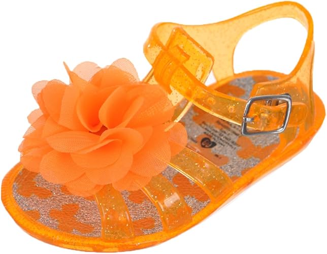 neon orange jelly sandals