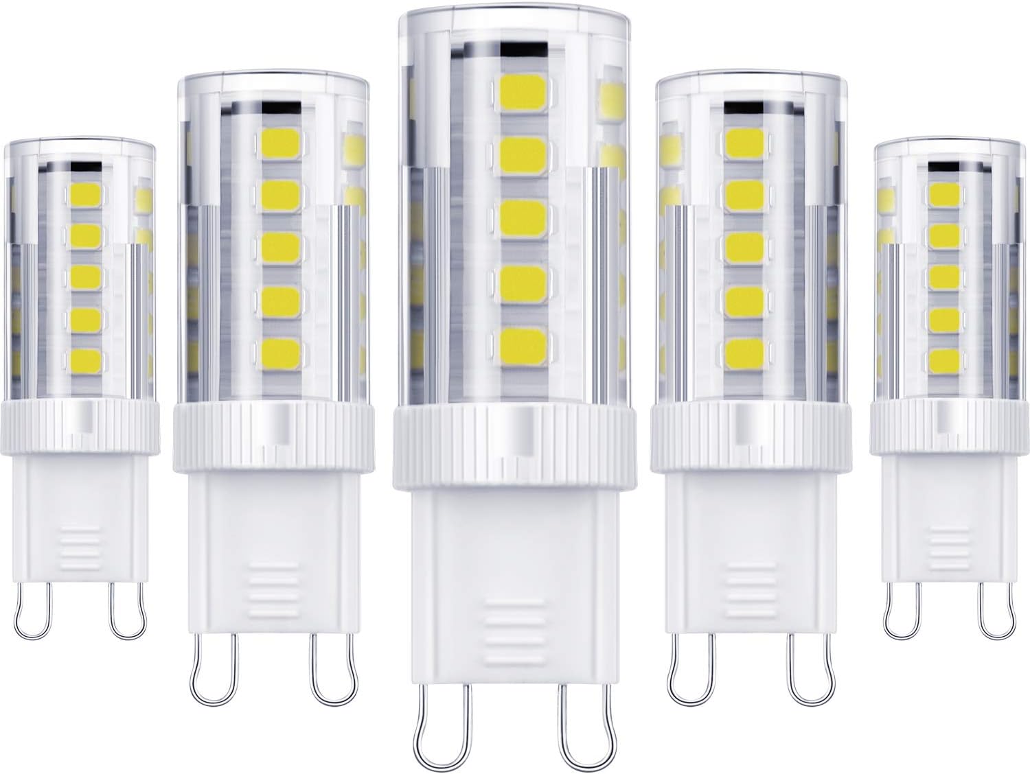 5 Pieces G9 LED Light Bulbs No Flicker, 3W, Equivalent to 25W Halogen