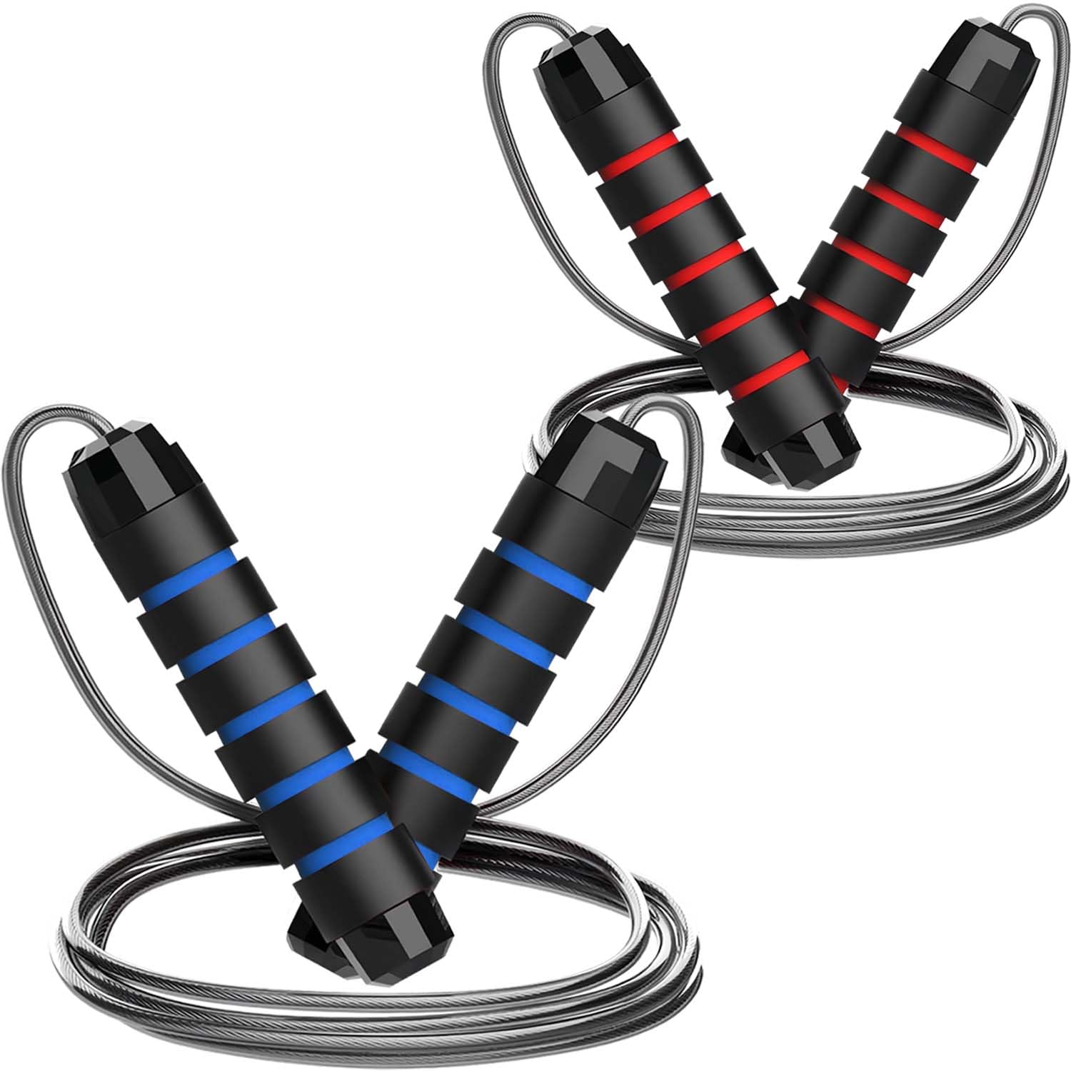 Photo 1 of 2 Pack Workout Jumping Rope,Adjustable Skipping Rope,Weighted Jump Rope for Men,Jumprope for Fitness Women,Adults Boxing Jump Rooe,Cuerda Para Saltar Ejercicio,Speed Rope,Kids Jump Ropes for 8-12