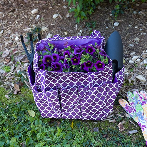 Small Garden Tote Bag, Utility Bags for Gardening, Car Totes, Organization, (Purple)