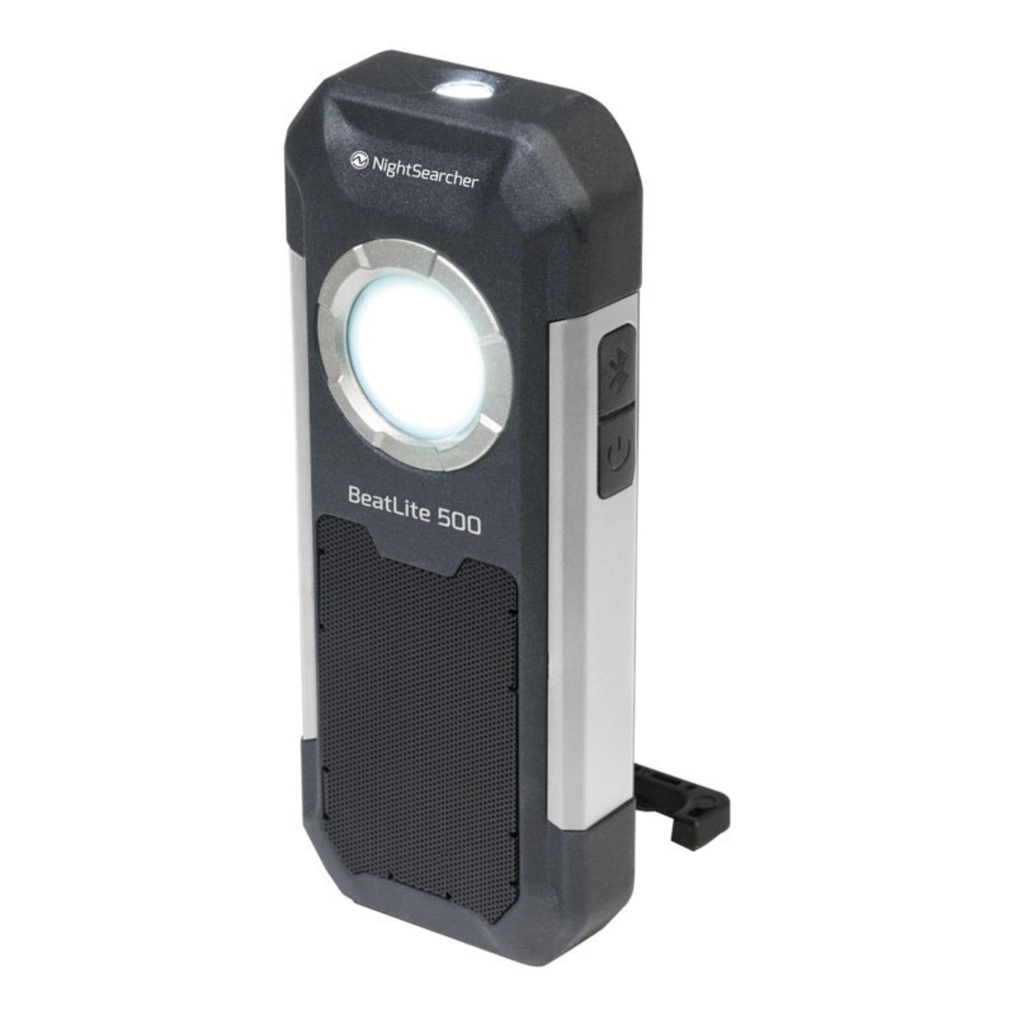 NightSearcher BeatLite 500 Magnetic Rechargeable LED Work Light with Bluetooth and Speakers, 500 Lumen, 50 Metre Beam