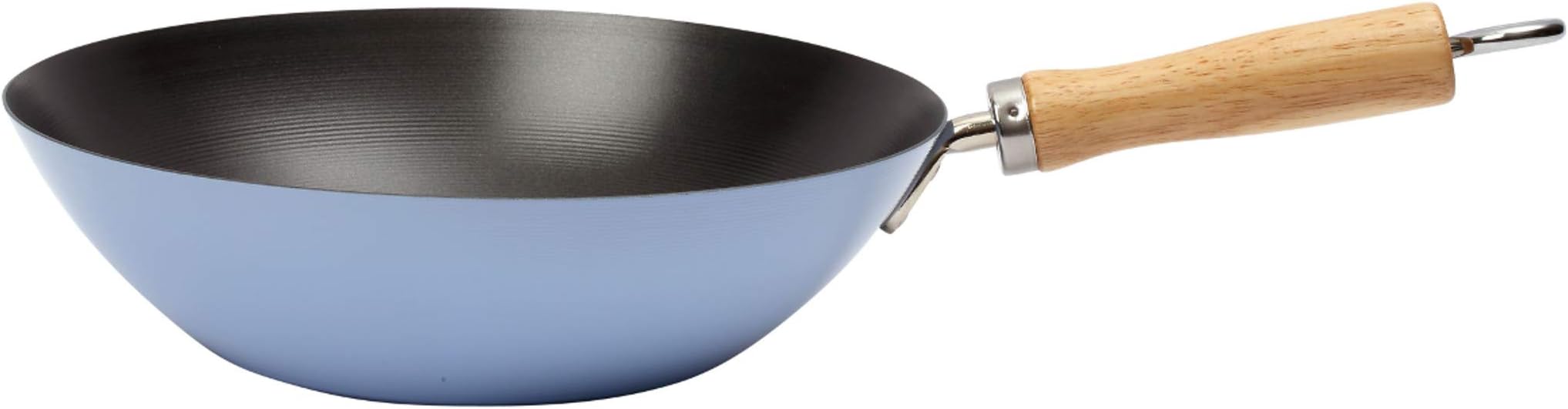 Dexam Non-Stick Carbon Steel Wok 27cm Sky Blue