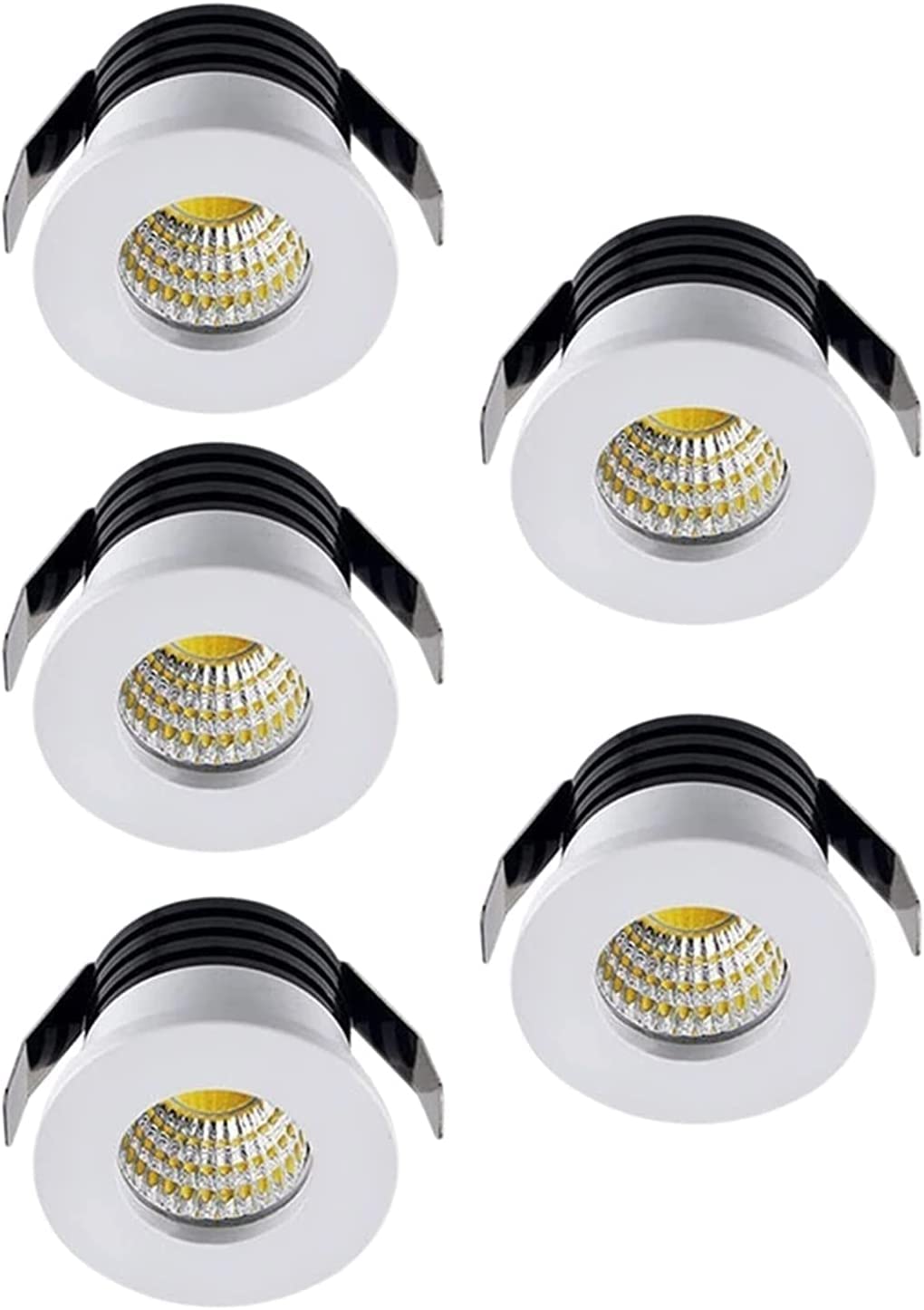 Btstil 5 X 3W LED Recessed Ceiling Light Downlights, LED Downlights Spotlight Recessed Mini Spot Lamp Warm Light [Energy Class A+]