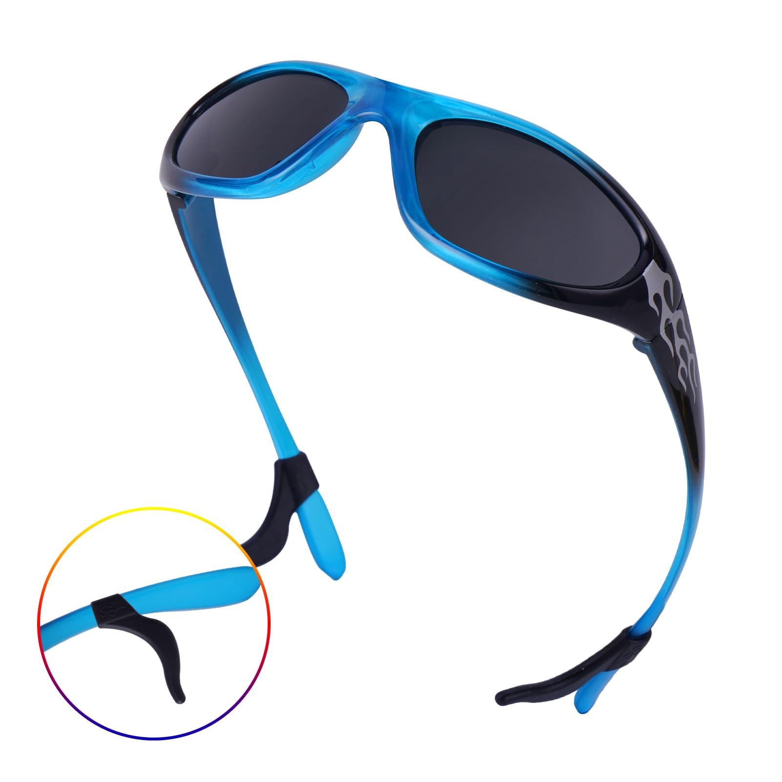 XINB LOOK 3-pairs Kids fashionable flame texture Sunglasses, for Kids Age 3-10, Toddler Sunglasses Boys Anti-UV Protection
