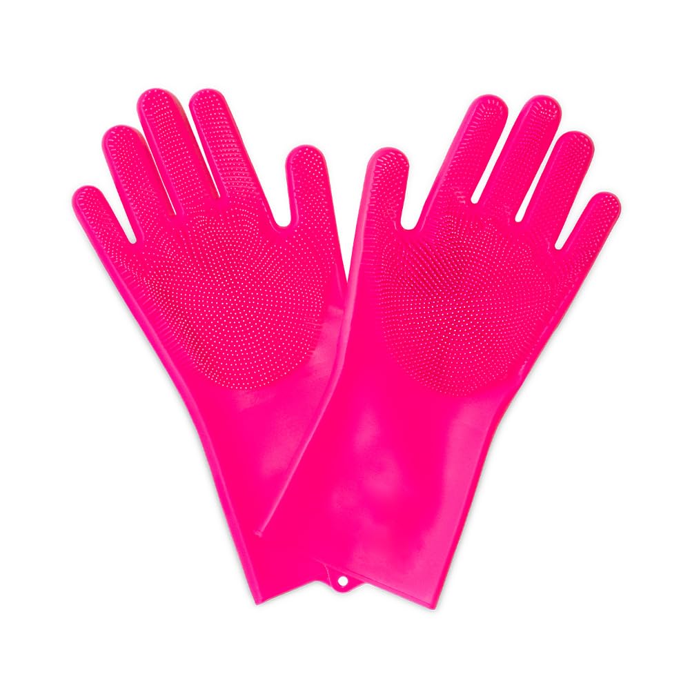 Muc Off Deep Scrubber Gloves - Silicone Cleaning Gloves with Flexible Bristles for Bike, Motorcycle, and Car - BPA-Free, Heat Resistant, Dishwasher Safe - L