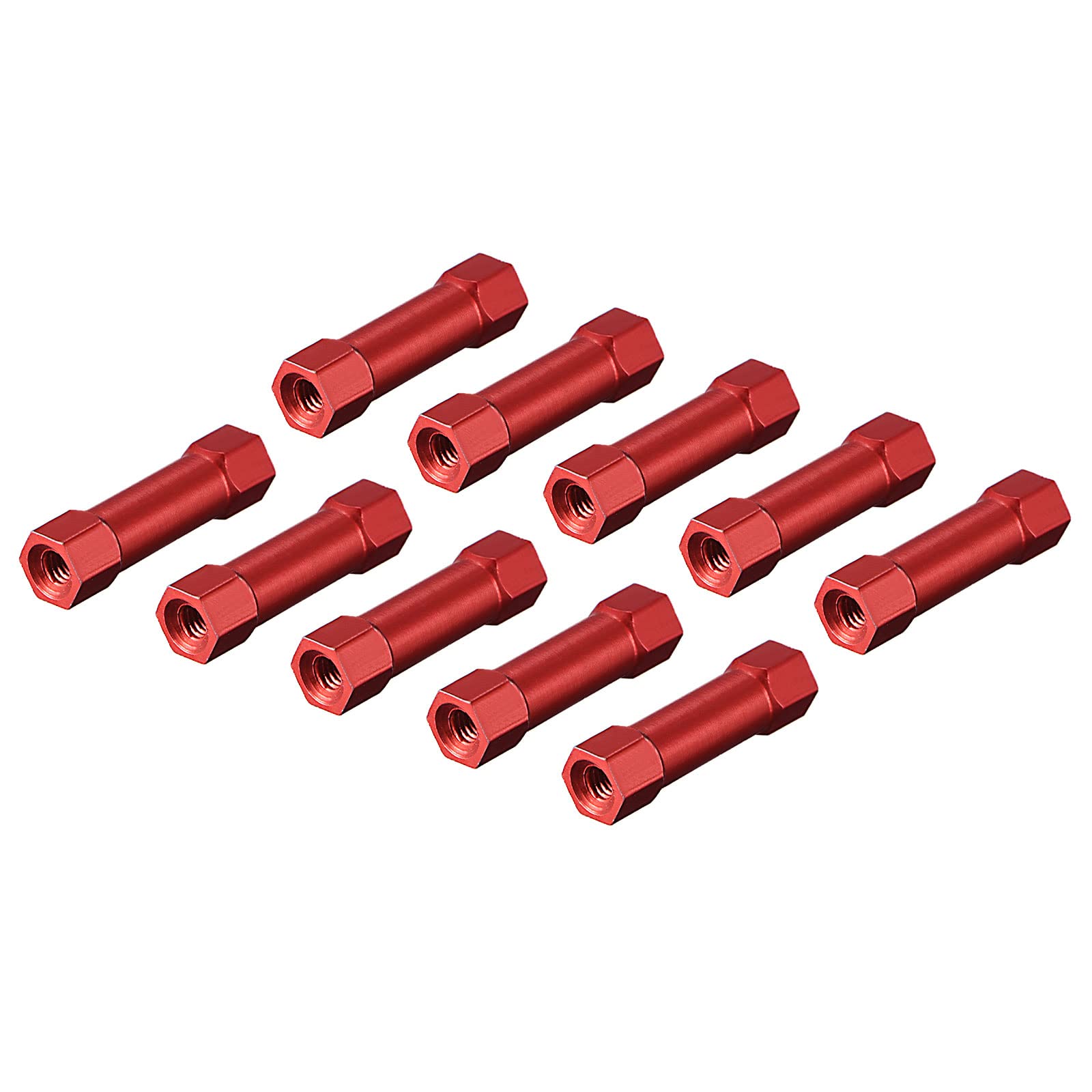 DMiotech 10 Pack M3x20mm Hex Standoff Hexagon Studs Aluminum Alloy for FPV/RC/PCB, Red