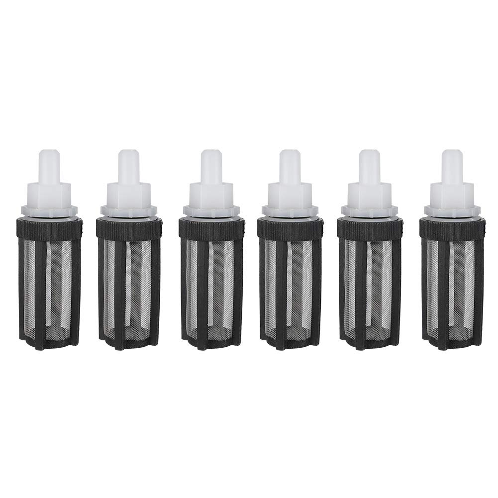 Water Inlet Micro Pump Filter Connector, 6Pcs Nozzle Suction Station Connector 8mm Garden Irrigation Filter With Stainless Steel Net Hose Sediment for Pressure Washer Machine Common Accessories