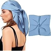 AWAYTR 27.5" Square Satin Head Scarf - Silk Hair Scarf Square Hair Bandanas Large Scarf Sleeping Head Wraps for Women