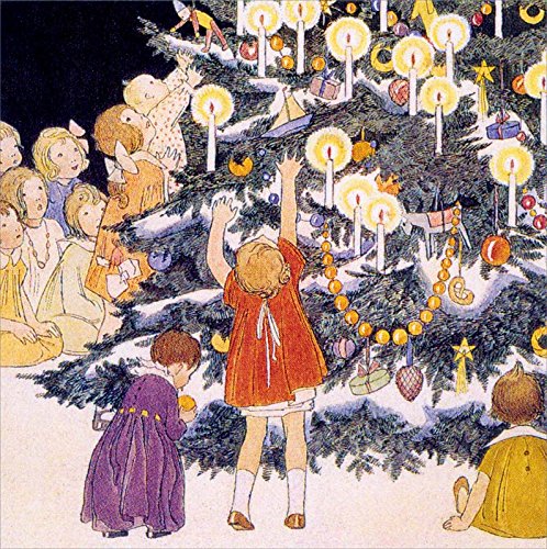 Vintage "The Holly's Up; The House is Bright" Christmas Cards 5 Cards and Envelopes