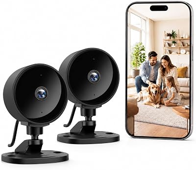 Cámara Vigilancia WiFi Interior 1080P, Cámara de Seguridad Interior con Visión Nocturna, Detección de Movimiento, Audio Bidireccional, Compatible con Alexa & Google Home, Solo WiFi 2,4 GHz