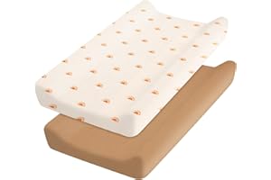 2 Pcs Changing Pad Cover, Soft Changing Pad Sheets, Changing Table Pad Cover, Cotton Fitted Diaper Changing Table Cover Set, 