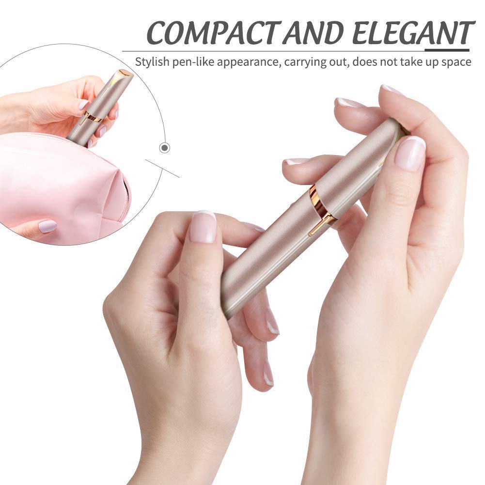 flawless women's portable safe battery operated painless electric eyebrow trimmer facial hair remover
