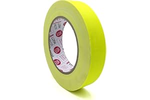 DGTAPE 1 inch x 30 ya Yellow Fluorescent Gaffer Tape. Easy Tear by Hand. LDPE Coat Matte Finish. USA ultraMATT Brand | Non Reflective. UV + Yellow NEON (UMF25/25/Y - 1in X 30yard)