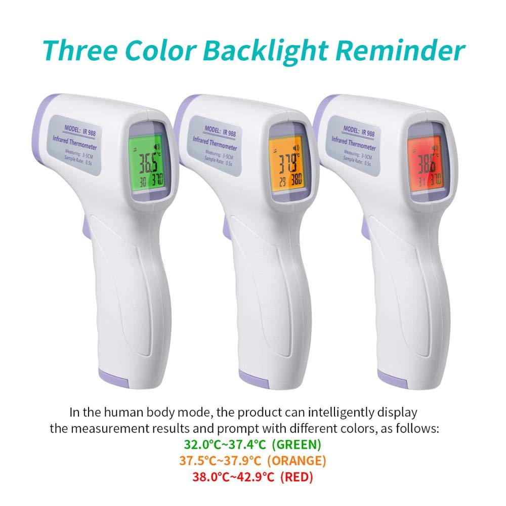 Forehead Thermometer for Adults, Kids, or Baby Non Contact No Touch Digital Infrared for Fever Medical Home Use Instant Reading with Fever Alarm: Industrial & Scientific