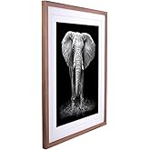 ASXBMIJO 16x20 Picture Frame Natural Solid Walnut Wood with 2 Mats for 14"x18" & 12"x16" Photos, Poster, Puzzles, Paintings,Diamond Painting (A22Sh1620W1418W1216