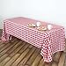 LTC LINENS 60 in. x 102 in. Red and White Checkered Rectangular Tablecloth - Red Gingham Table Cloth for 6 Feet Rectangle Table - Stain Resistant, Washable Fabric Plaid Table Cover for Picnic, Party
