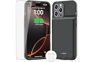 ZENEE Battery Charging Case for iPhone 16 Pro Max, 【2025 New】 15W Fast & Ultra-Slim 8500mAh Portable Rechargeable Charger Case Cover for iPhone 16 Pro Max-6.9inch，Black