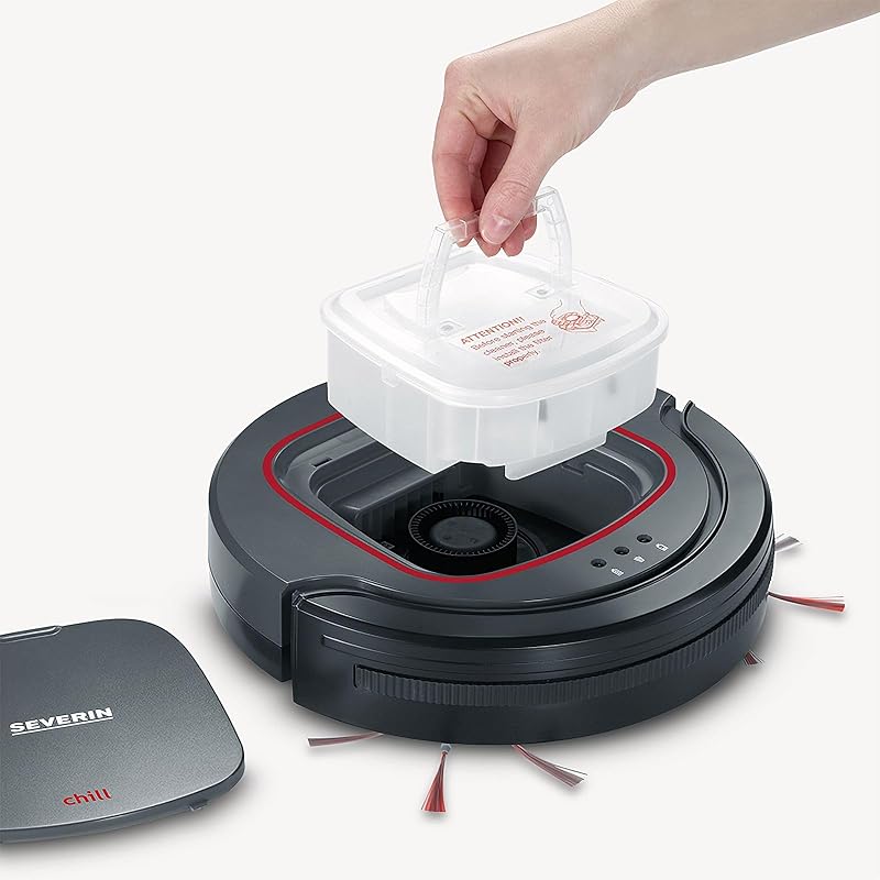 Robot aspirateur ulta silencieux, Autonomie 90 min, Aspirateur robot pour sols durs et moquette, Robot nettoyeur avec capteurs d'obstacles, Noir, RB 7025