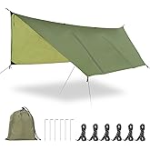 FIRINER Hammock Rain Fly Tent Tarp (11.5x9.5ft) Large Ultralight Camping Tarps Waterproof Portable Backpacking Multifunctional Rain Cover for Outdoor Hiking, Picnic, Hammock, Car, Backpacking