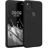kwmobile TPU Silicone Case for Google Pixel 4a - TPU Silicone Phone Cover with Microfibre Lining, Raised Edges and Smooth Anti-Fingerprint Finish, Black Matte