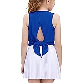 Zaclotre Kid Girls Athletic Tank Tops Open Tie Back Sleeveless Workout Running Tennis Sports Shirts 5-14Years