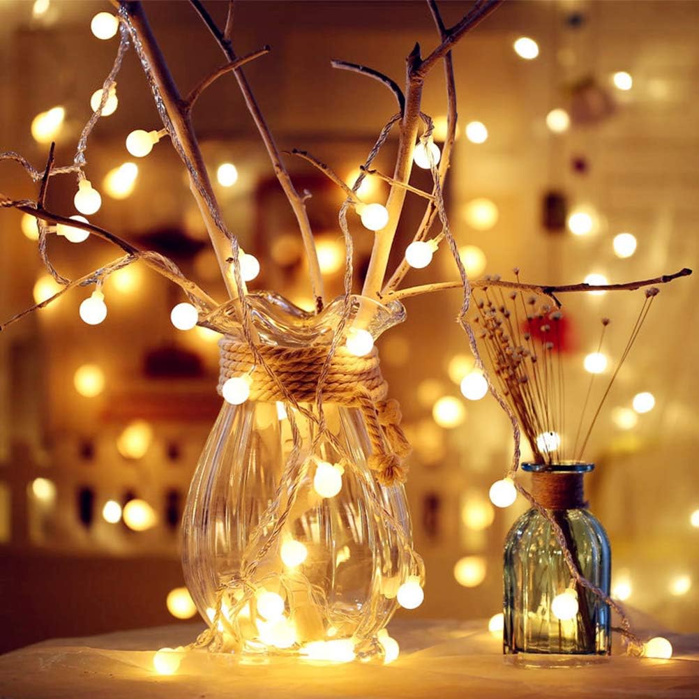 YEHOME Globe String Lights, 10Ft 20 LED Battery Operated Warm White Waterproof Decorative Fairy String Lights Perfect for Indoor and Outdoor Party Wedding Bedroom Christmas Decoration