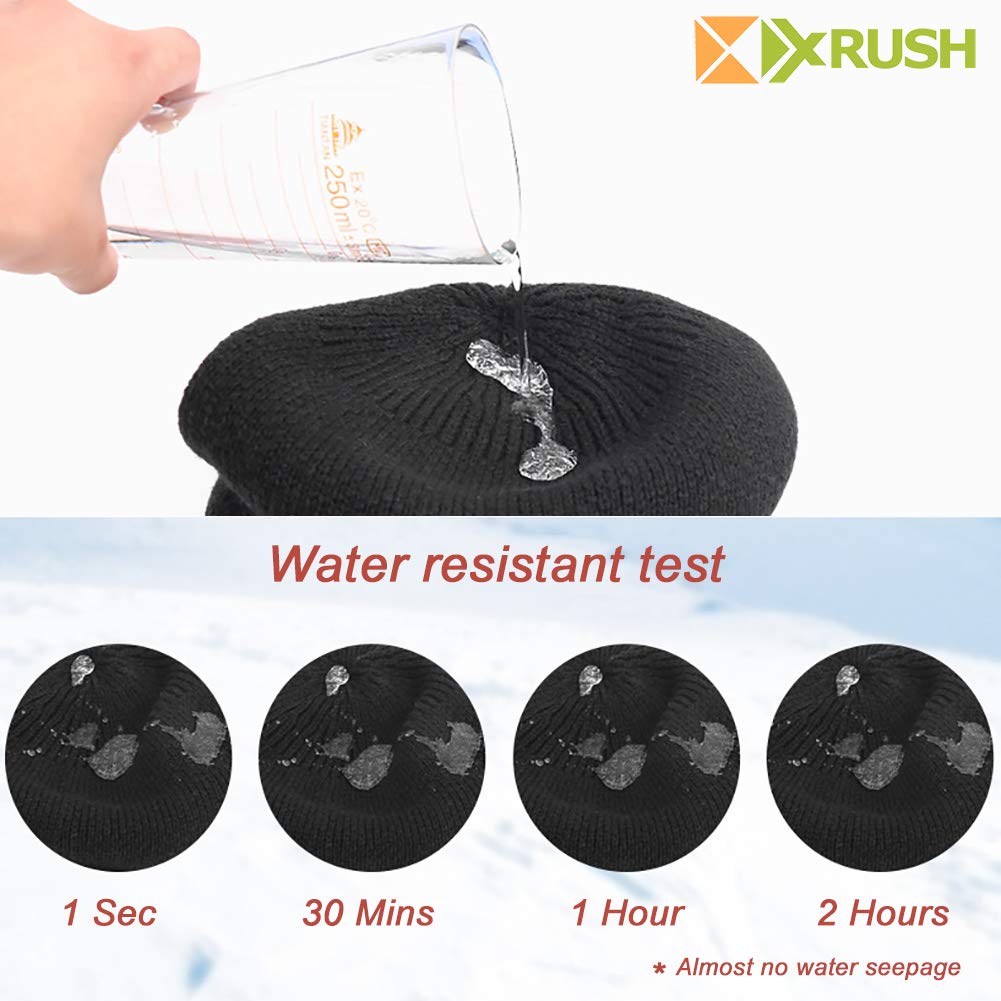 Winter Beanie Hat Scarf Set Thick Soft Lightweight Knit Skull Cap Men Women Nap Cloth Ski Outdoor Sports (Gray&Balck)