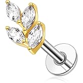 G23 Titanium Flat Back Earrings Studs 20g 18g 16g F136 Titanium Labrets Press Fit Threadless Push In Dainty Cartilage Helix Conch Lobe Lip Tragus Piercing Jewelry Push Back