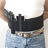 Versatile Belly Band Gun Holster Concealed Holster Carry with Magazine Pocket Pouch Elastic Straps Fit up to 50