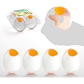 Egg Squishy Toys (4-Pack) &ndash; Super Solid Squishy Eggs, Clear Egg Yolk Squeeze Fidget Toys for Kids &amp; Adults &ndash; Sensory Party Favors, Goodie Bag Stuffer.