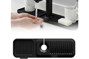 2026 Model Kitchen Sink Drain pad, Kitchen Sink Faucet Anti-Slip pad, Sink Splash Guard (Located Behind the Faucet) (1, Black