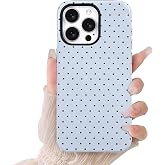 Lovmooful for iPhone 15 Pro Case Cute Polka Dot Design-Blue | Compatible for iPhone 15 Pro Case,Aesthetics,Bright,for Girls Women,Soft TPU+PC,Shockproof,More Protective,Girly