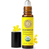 Silk Road Organic Helichrysum Italicum Essential Oil Roll on for Skin Care, Wrinkles, Scars, Bruises - USDA Certified Immortelle Oil 10ml Aromatherapy Roller - Always Pure, Always Organic