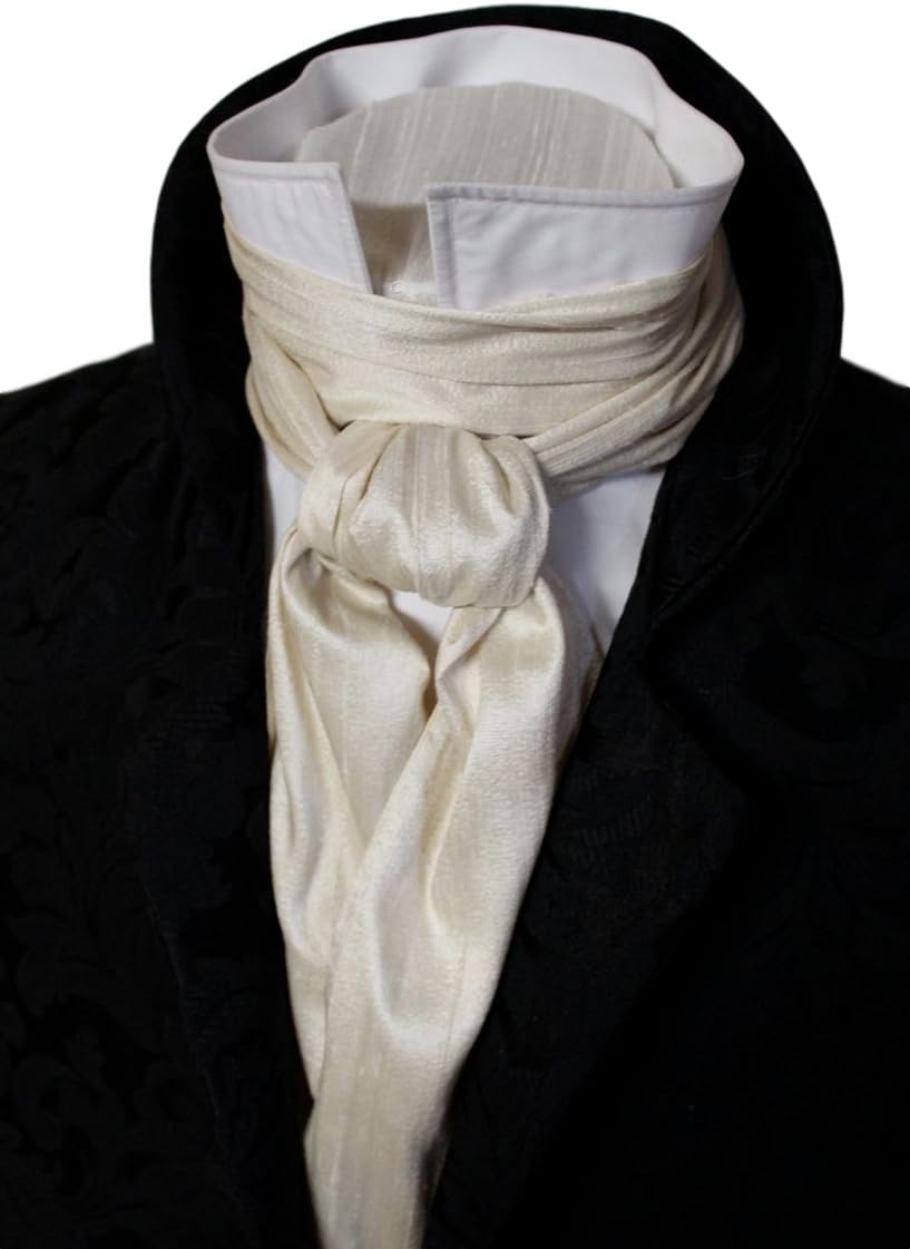 Elegantascot Men's Handmade Extra-Long Regency Dupioni Silk Ascot Tie
