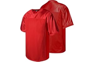 Rioofinx Blank Football Jersey for Men Mesh Athletic Practice Plain Football Shirt Hip Hop Sports Blank T-Shirt