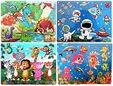 Puzzles for Kids Age 3-8 [60 Piece] Wooden Animal Jigsaw Puzzles Toddler Preschool Educational Learning Toys Boys & Girls Gifts with 4 Theme - Dinosaur, Safari, Benthos and Space