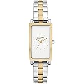 Skagen Hagen Rectangular Case Women's Watch with Stainless Steel Bracelet, Mesh or Leather Band