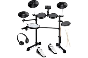 Asmuse Electronic Drum Set Kit for Adults Beginners with 8 inch Mesh Snare Electric Drum Set with Rim Shot and Cymbal Choke Function,USB MIDI Supported,2 Pairs of Drum Sticks &Headphone Set Included
