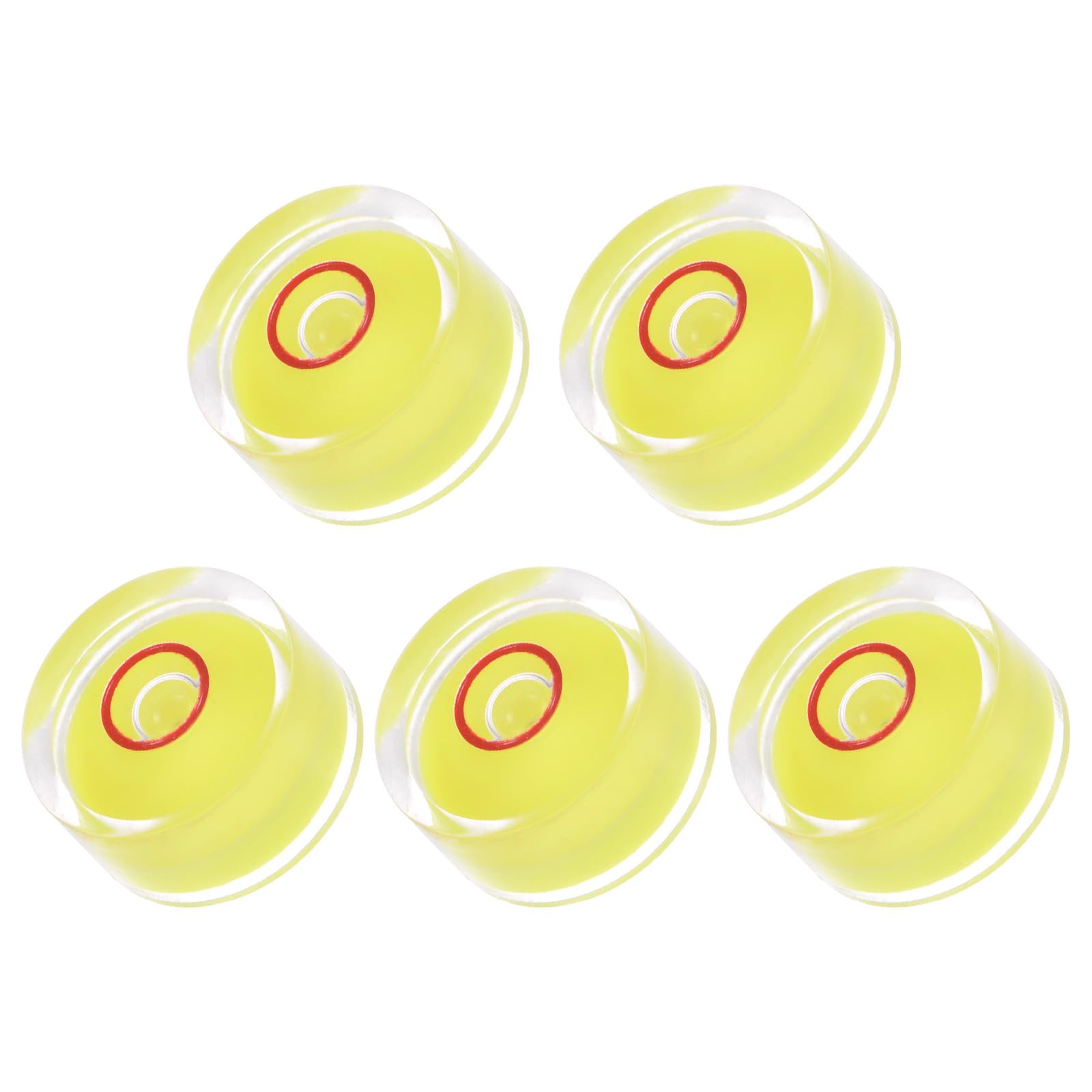 Kozelo 5pcs Small Circular Bubble Spirit Levels - [18mm Diameter 9mm Thickness] Mini Round RV Level Leveling Tools for Travel Trailer Turntable Camera, Yellow