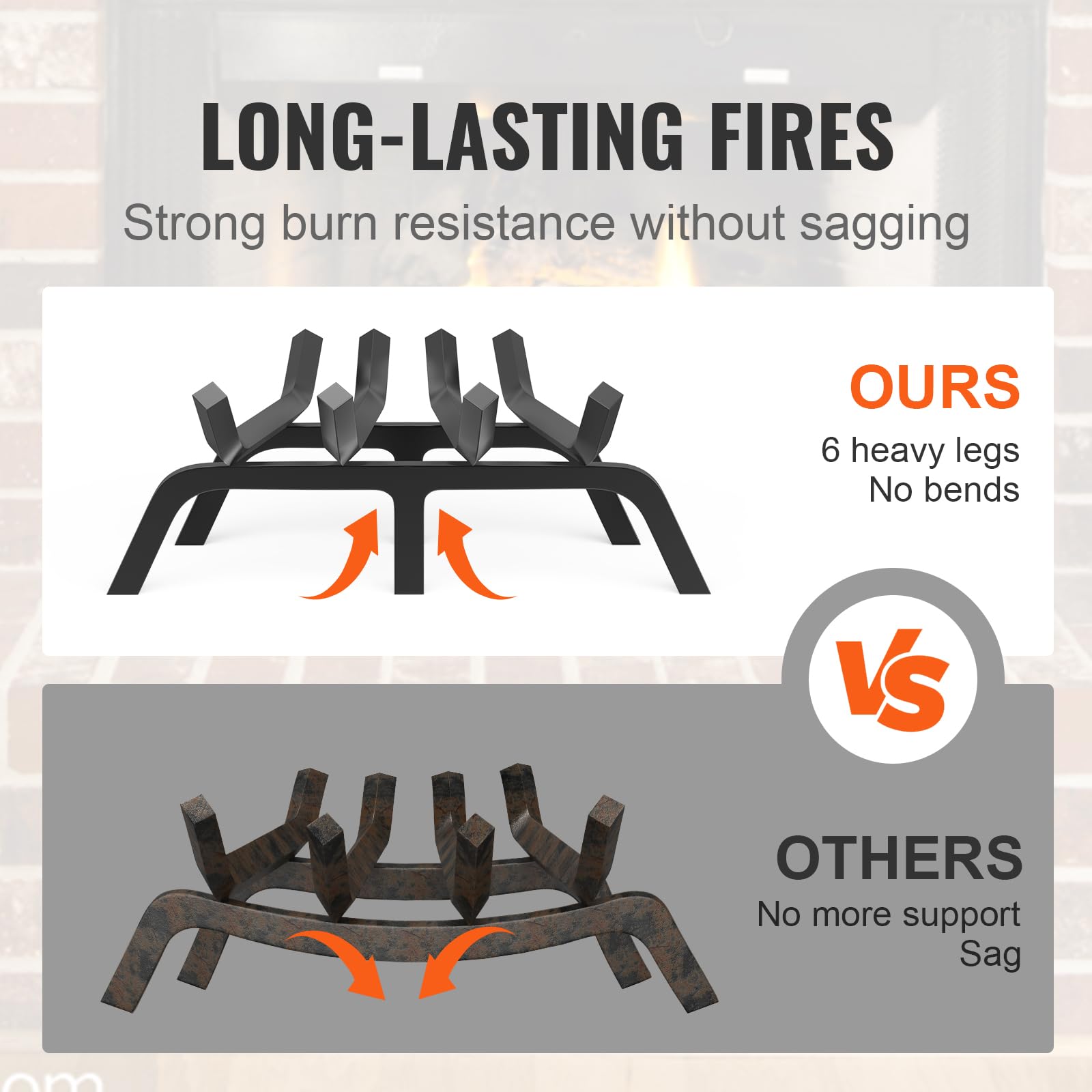Mua VEVOR Fireplace Grate, 18 inch Heavy Duty Fireplace Pit Grill Grate