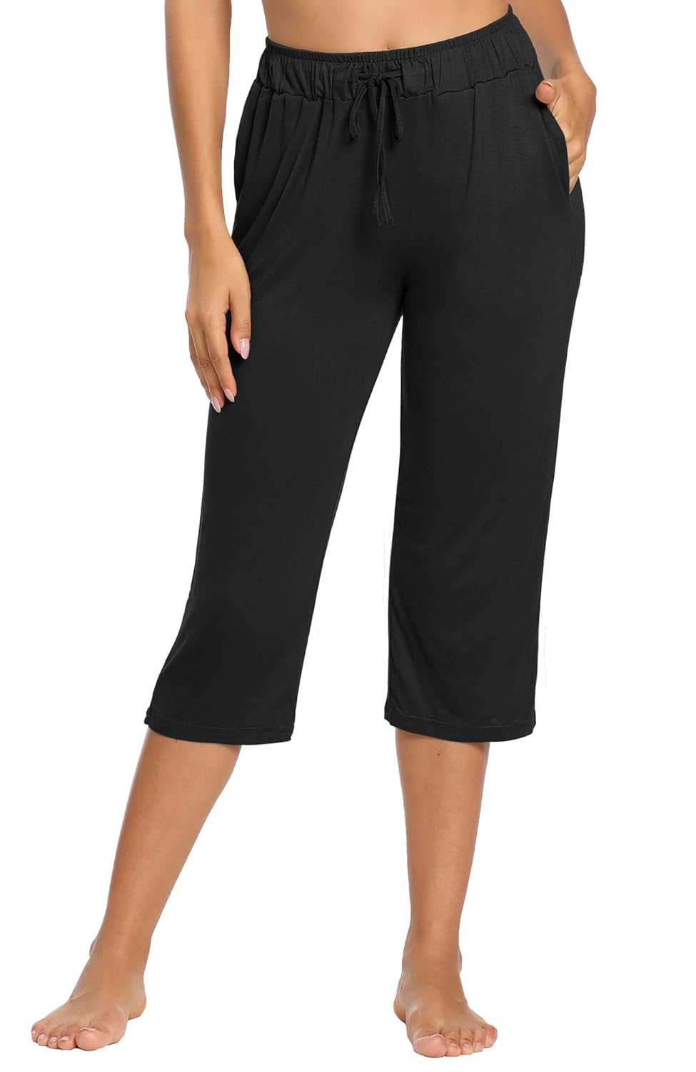 Buy PACBREEZE Women's Yoga Capri Pants Drawstring Lounge Workout