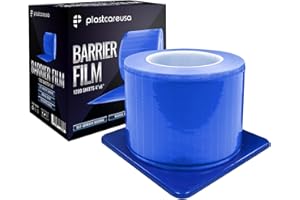 Blue Barrier Film Roll 4"x6" - Protective Dental Barrier Film for Dental, Medical, Tattoo - Perforated Adhesive Barrier Tape Sheets (1 Box of 1200 Sheets) by PlastCare USA