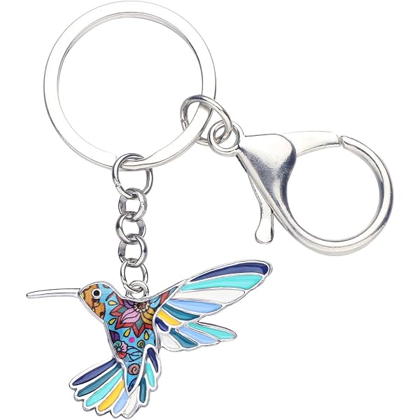 Hummingbird & Flower Keychain - Zinc Alloy, Rose Gold, 4.33 Inches, Cute Gift For Women - View #7