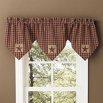 Park Designs Sturbridge Patch Lined Triple Point Valance - Wine