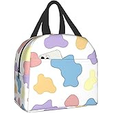 Insulated Lunch Bag Reusable Lunch Box Women Men, Cooler Lunch Boxes Waterproof Lunch Tote for Picnic Office Work, Cute Cow Print