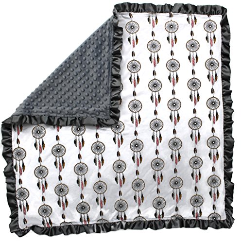 Dear Baby Gear Baby Blankets, Dreamcatcher, Grey Minky